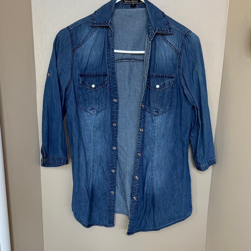 Denim Button-Down Shirt - Blue